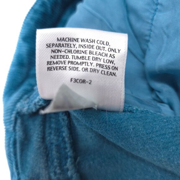 Eileen Fisher mid-rise slim corduroy jeans pants teal size 12p petite - Picture 9 of 9